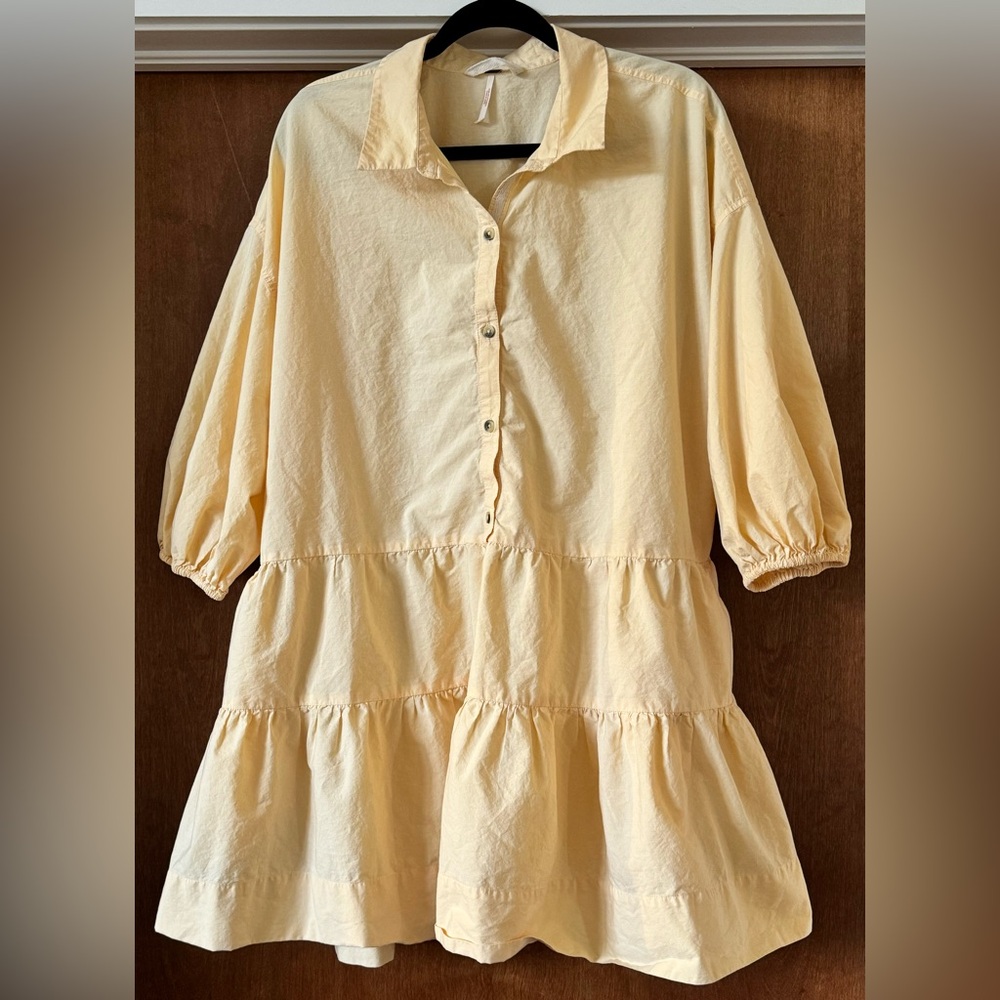 Free People Cotton Poplin Shirt Dress L